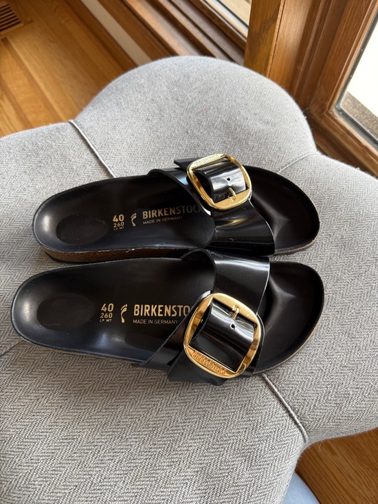 Birkenstock Shoes - Birkenstock Madrid Big Buckle in High Shine Black